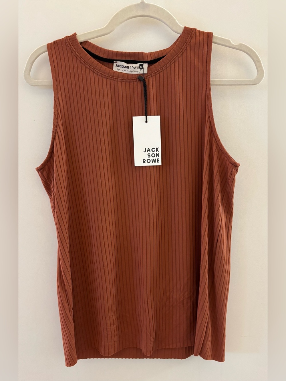 Jackson Rowe Rust Ribbed Sleeveless Top M